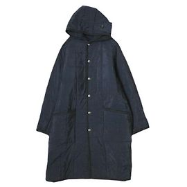 Autre Marque Abrigo con Capucha de Seda MAATEE＆SONS Abrigo de Seda Azul Azul marino