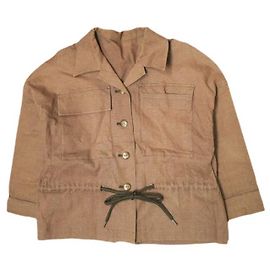 Autre Marque Giacca in Lino Big Pocket ODORANTES Marrone