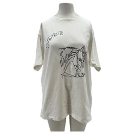 Johnnie Boden Camiseta blanca con bordado de caballo en algodón Blanco