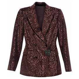 Autre Marque Tagliatore Sequins Blazer Jacket Brown Brown