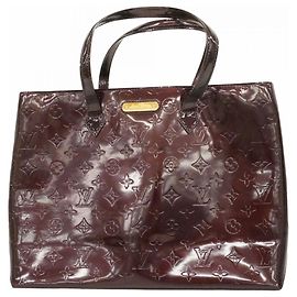 Louis Vuitton Vernis Wilshire MM Tote Bag Dark red