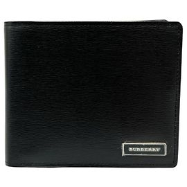 Burberry Bi-fold Leather Wallet Black