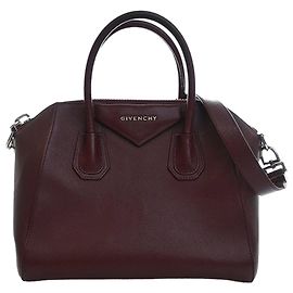 Bolsa Antigona pequena em couro de bezerro granulado vermelho da Givenchy Vermelho Bordeaux