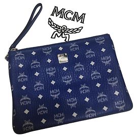 Pochette MCM Visetos Bleue Bleu