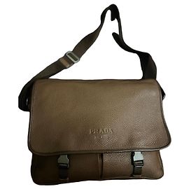 Borsa a tracolla in pelle Saffiano Prada Marrone