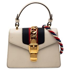 Gucci Sylvie Mini Handbag White Red Navy blue