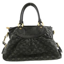 Louis Vuitton Monogram Denim Neo Cabby MM Handbag Black