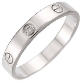 Cartier Mini Love Diamond Ring in 18K White Gold Silvery