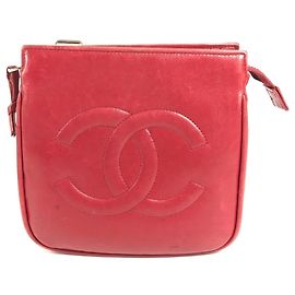 Bolso Vintage Chanel Gran Logo CC Coco Mark Roja
