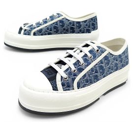 Christian Dior NUOVE SNEAKERS WALK'N DIOR PIATTAFORMA 37 MONOGRAMMA Blu