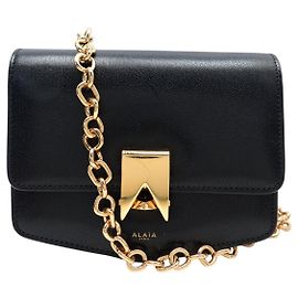 Alaïa BOLSA ALAIA LE PAPA SMALL AA1S01418CA212 EM COURO PRETO Preto