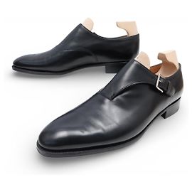 NEW JOHN LOBB JERMYN II 9E 43 BUCKLE LOAFERS BLACK Black