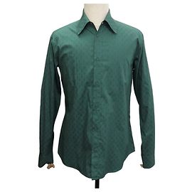 NUOVA CAMICIA LOUIS VUITTON MANICHE LUNGHE SLIM MONOGRAM XL M 48 FR GONNA Verde