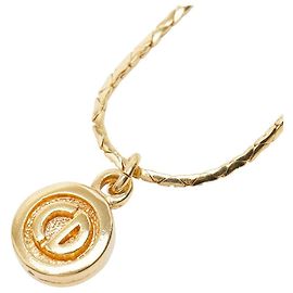Christian Dior Collana Logo CD Dior D'oro Metallico