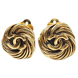 Orecchini Coco Mark di Chanel D'oro Metallico