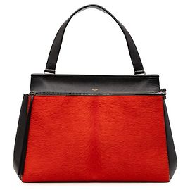 Céline Bolsa tote de couro e pelo de bezerro Edge Medium da CELINE Preto