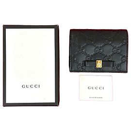Gucci GG Logo Leather Card Case Black