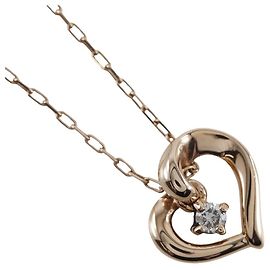 Autre Marque Collier en diamant en or rose K10 4℃ Doré