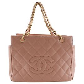 Sac à main 2 en 1 en peau de caviar matelassée Chanel Rose