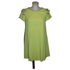 Versus Lime Green Dress with Gold Pins Green