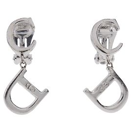 Pendientes logo CD Dior Plata