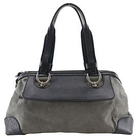 Bottega Veneta Tote Bag Canvas/Leather 2way Bag Black Grey