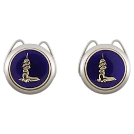 Autre Marque Trussardi Logo Metal Cufflinks Silvery