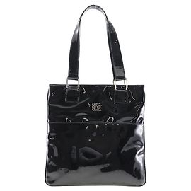 Bolso tote 2 en 1 de esmalte Anagram Loewe Negro