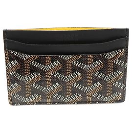 Kartenetui aus PVC-Canvas Goyard Saint Sulpice Braun Schwarz Gelb