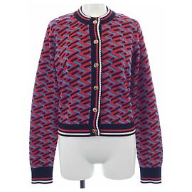 Versace Wool Cardigan Black Red Blue
