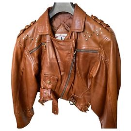 Autre Marque VENT COUVERT Leather Biker Jacket Caramel Size 3 Caramel