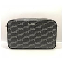 Balenciaga BB Monogram Shoulder Bag Black