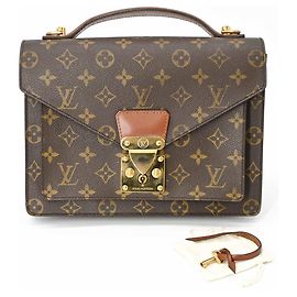 Bolso Monceau 26 Louis Vuitton Castaño Monograma