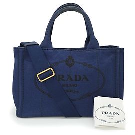 Borsa Tote Canapa di Prada Blu