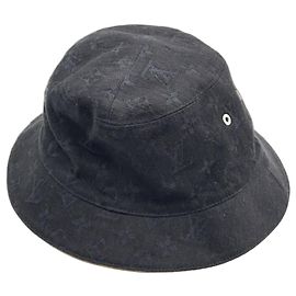 Louis Vuitton Monogram Denim Bucket Hat Black