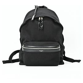 Yves Saint Laurent City Saint Laurent Canvas Backpack Black