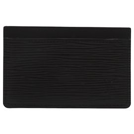 Tarjetero de cuero Epi Louis Vuitton Negro