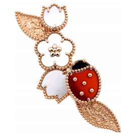 Broche Clip Lucky Spring de Van Cleef & Arpels Rose Rouge Doré