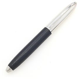 Louis Vuitton Füllfederhalter Dock Leder Schwarz/Silber Schwarz Silber