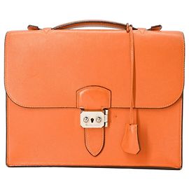 Hermès HERMES Dépêches 27 Handbag in Orange Orange