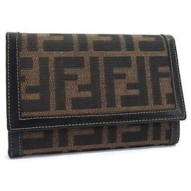 Fendi Zucca Tri-fold Wallet Brown