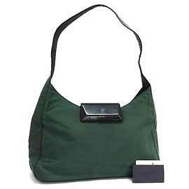 Prada Shoulder Bag B8422 Black Green