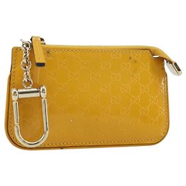 Monedero de lona Micro GG Guccissima PVC Amarillo 233183 Auth BA10953 Amarillo