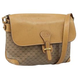 Gucci Borsa a spalla Micro GG Supreme in PVC Beige Oro Auth 173930 Beige D'oro