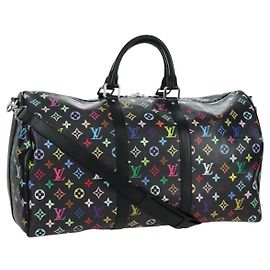 LOUIS VUITTON Borsa Keepall Bandoulière 50 Multicolore LVxTM M13745 Auth LNZ430SM Nero
