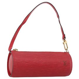 LOUIS VUITTON Epi Soufflot Pouch Accessory Pouch Red LV Auth 172405 Red