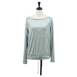 CHANEL CC Tops Rayon Size 36 Silver CC Auth am10856V Silvery