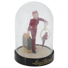 LOUIS VUITTON Schneekugel Pageboy Klar Rot LV Auth 172367A Rot Andere