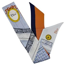 Lenço Mitzah Christian Dior em azul e laranja Azul Laranja