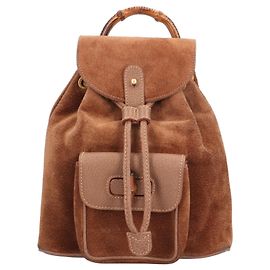 Gucci Mini Backpack in Suede and Leather Brown